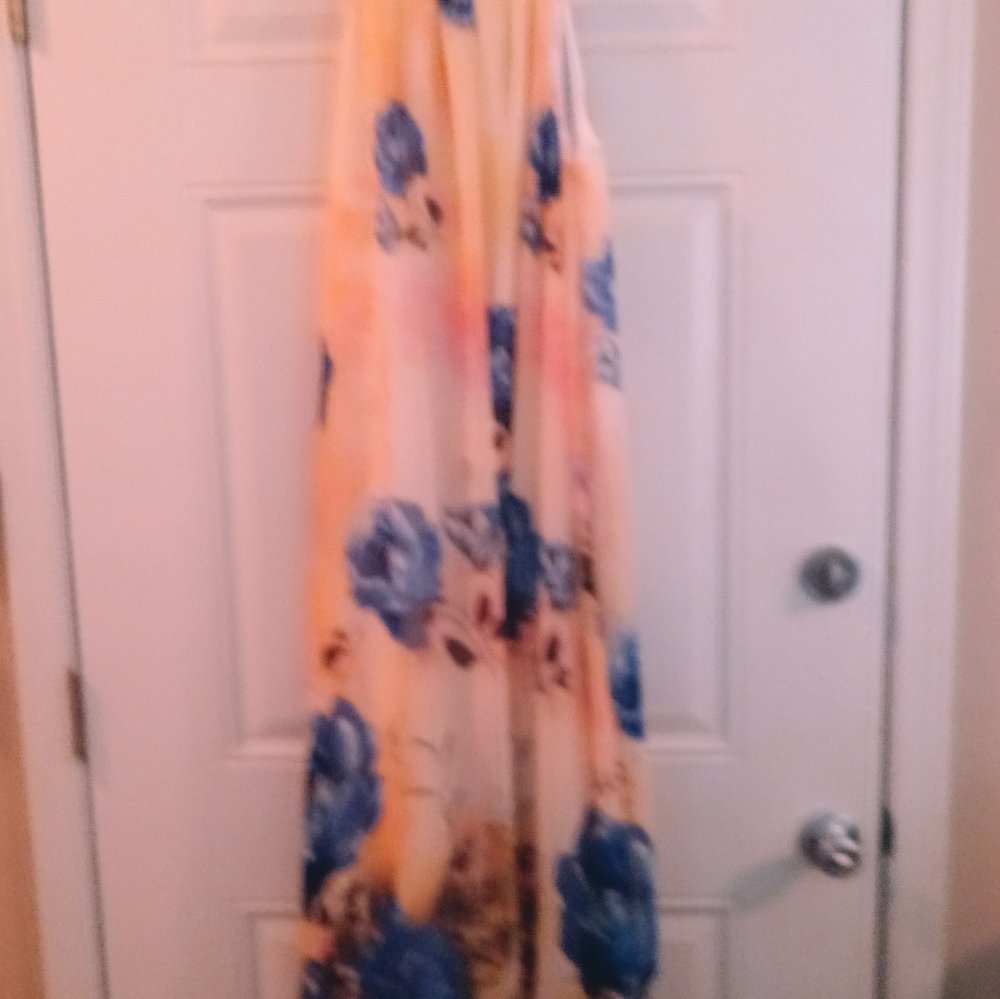 Lovely chiffon maxi dress that ties in back. So cu